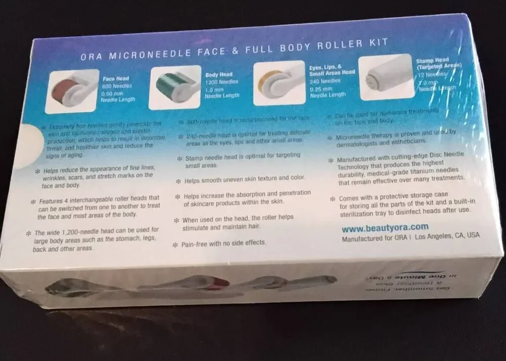 New & Sealed~ORA Microneedle 6 Pc. Face & Full Body Roller Kit